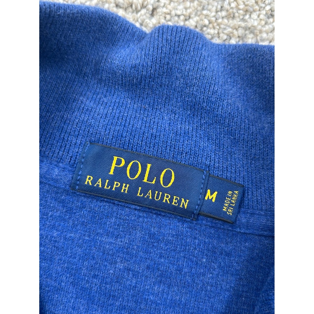Polo Ralph Lauren Mens Royal Blue 100% Cotton Quarter Zip Pullover Medium #0707 - Picture 6 of 8